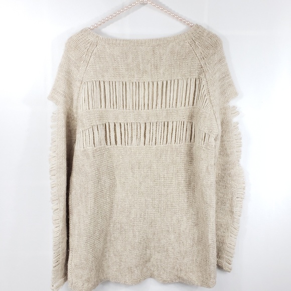 ⛔Pam & Gela Shredded Wool Sweater Ivory P XS - Picture 2 of 7